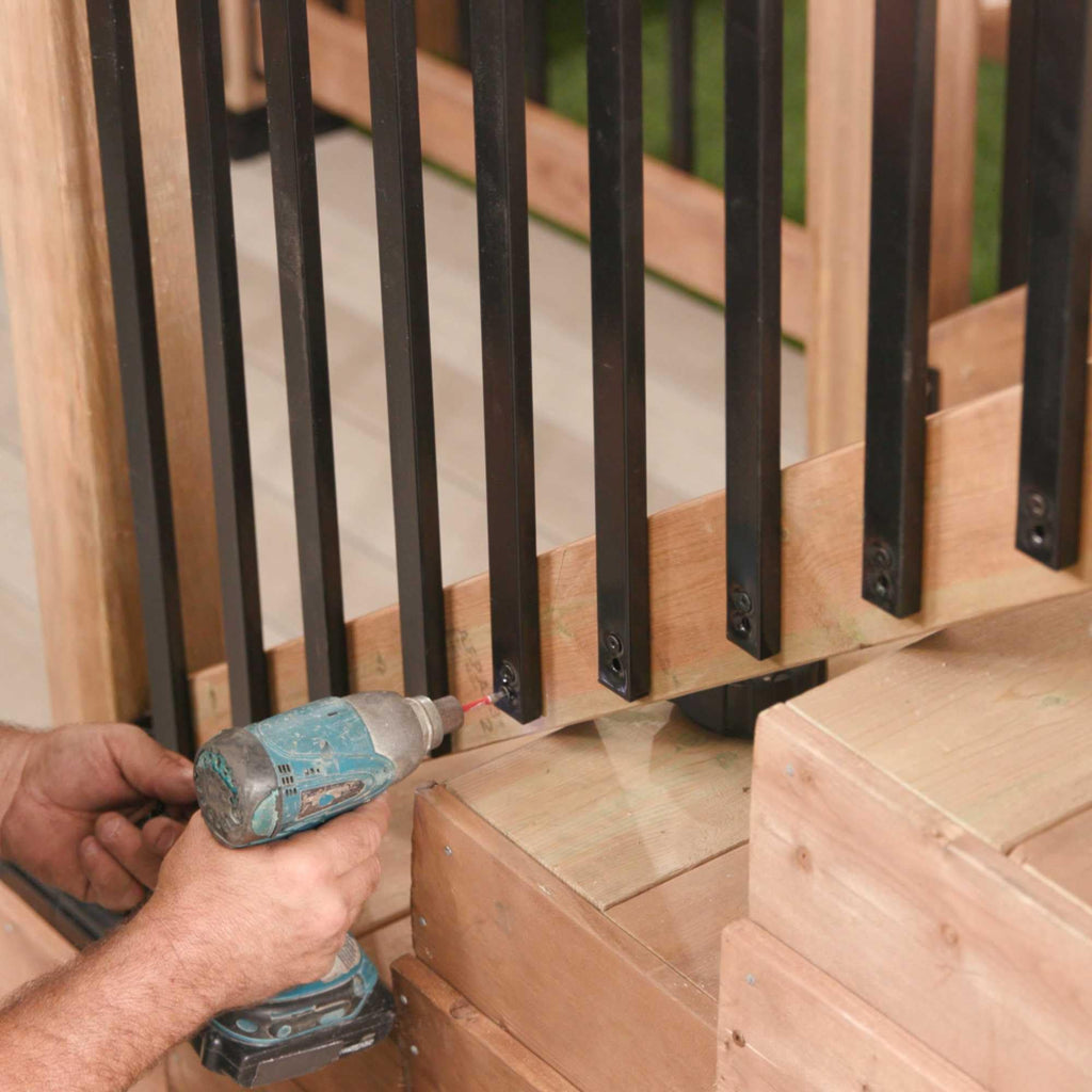 Baluster 1" x 1/2" Rectangular 32" Long, Powder Coated Black - RCTB32 (10 pcs)