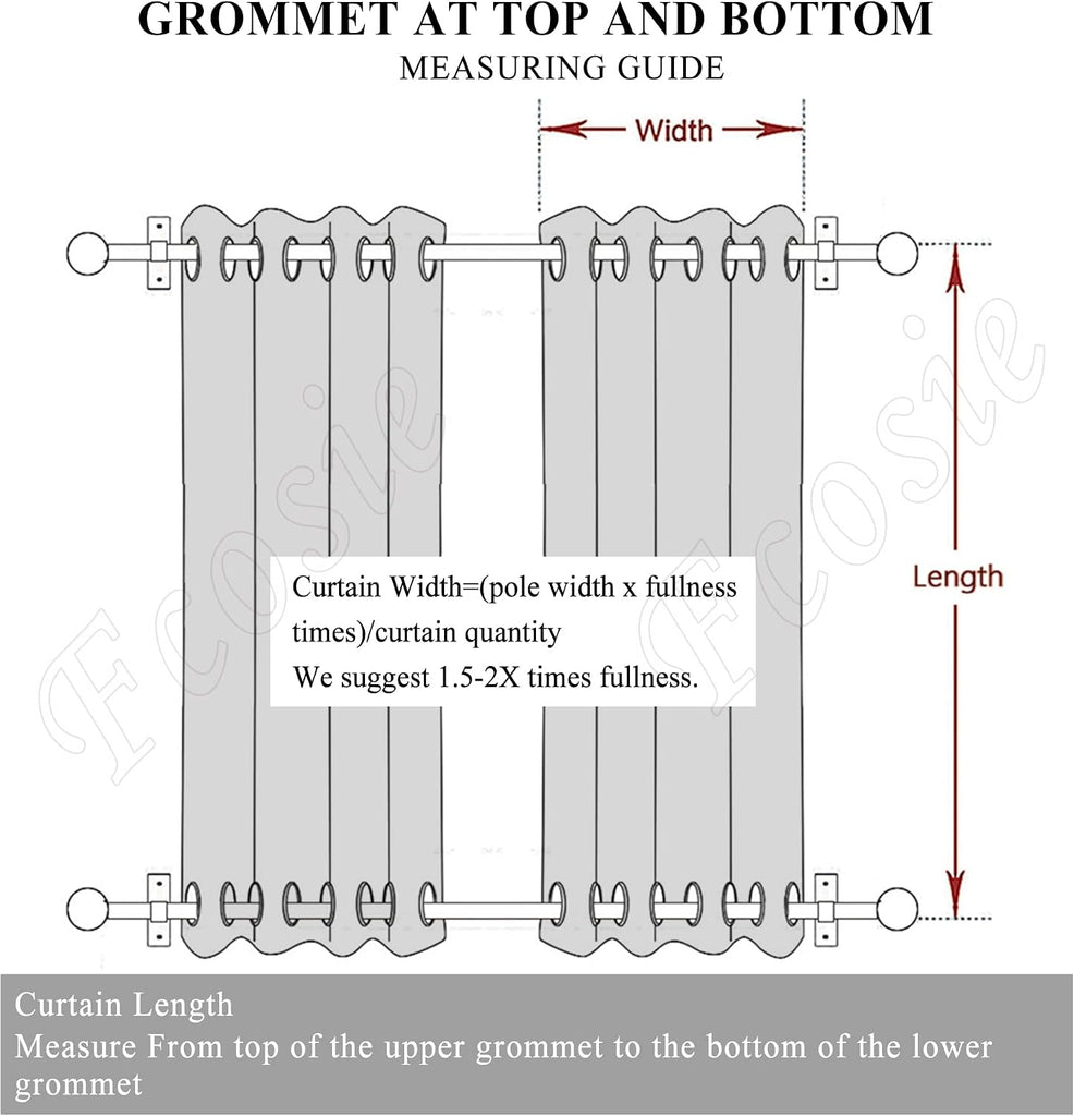 52" W x 108" L Waterproof Indoor Outdoor Curtains Windproof Burlap Linen Look Outdoor Curtains Grommet at Top and