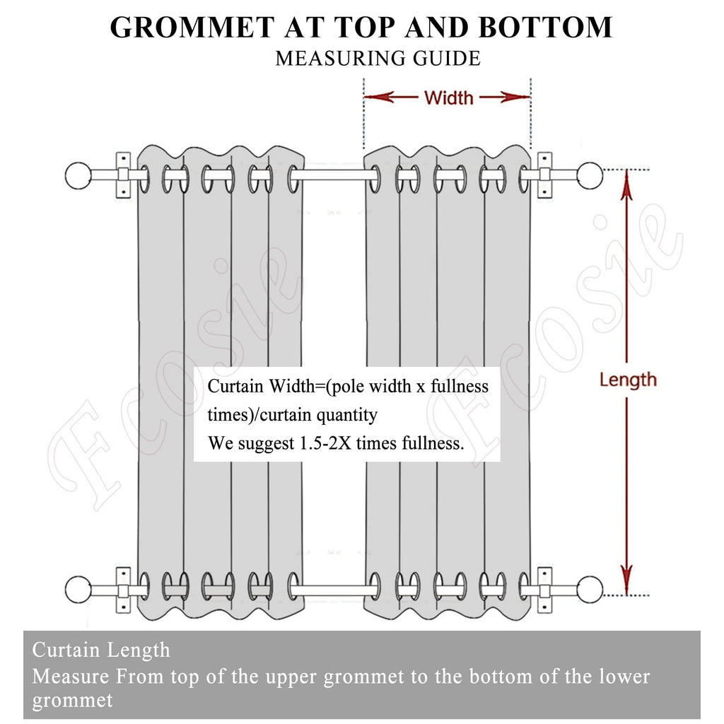 Extra Wide Indoor/Outdoor Windproof Curtains Top Bottom Grommets Canvas Drapes for Outdoor Pavilion Privacy