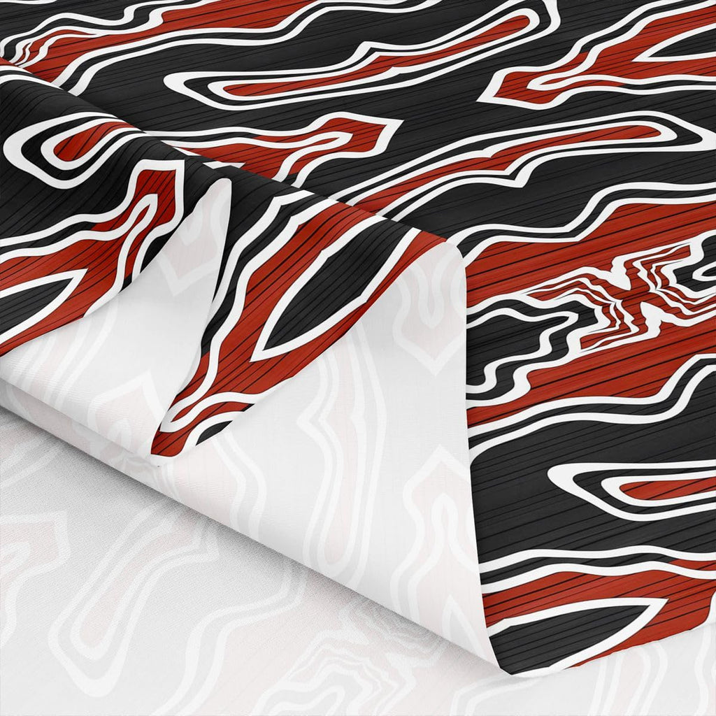 Red Black White Stripes Fabric by The Yard Soft 5 Yards