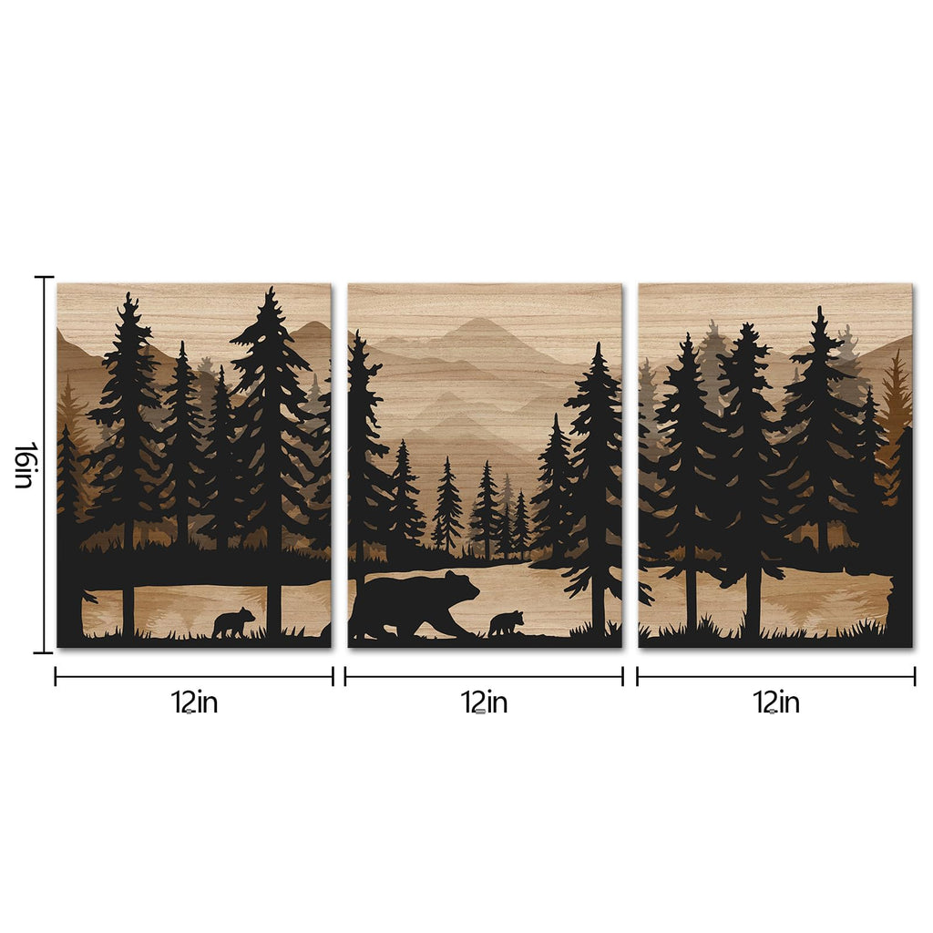 Rustic Cabin Decor Bear Wall Art Bathroom Wall Decor Pictures
