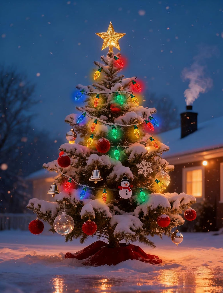 C9 Christmas Lights Outdoor, 26FT 50 LED Waterproof Connectable String Lights for Christmas Tree Roofline Holiday