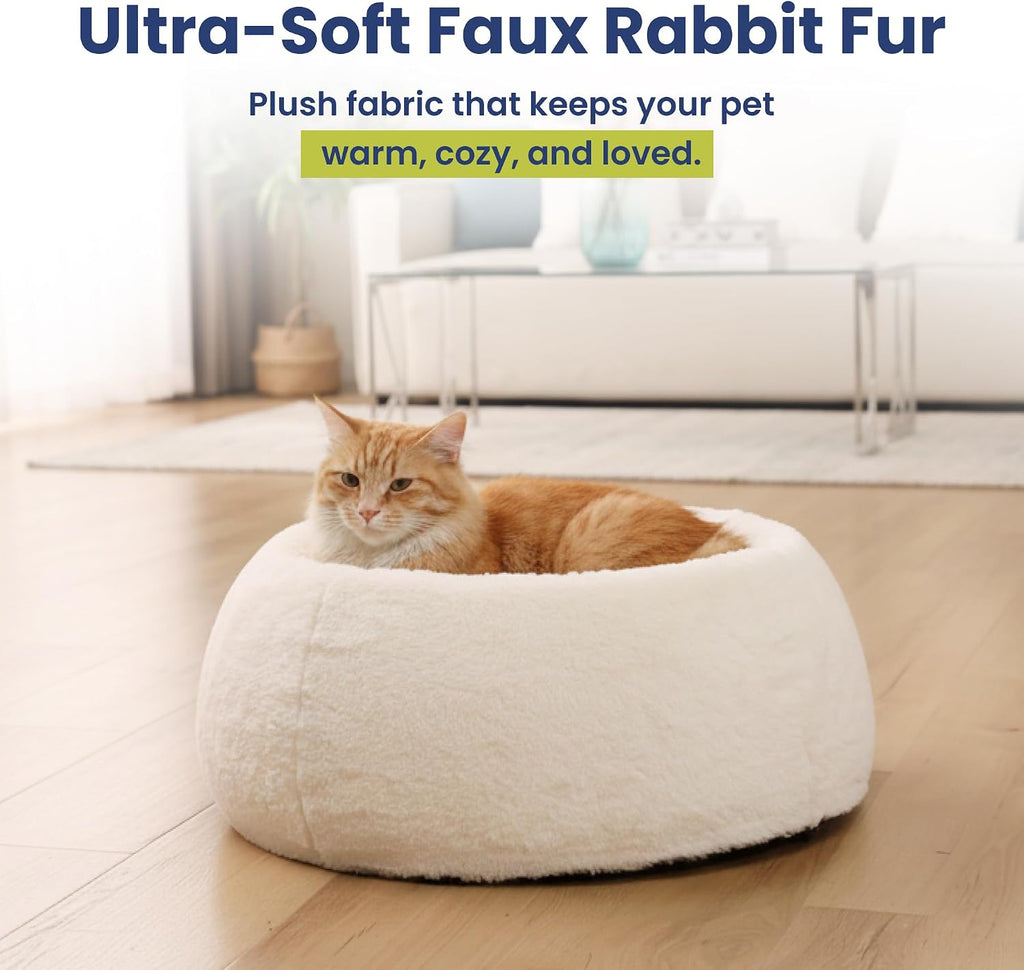 Comfort Orthopedic Faux Rabbit Fur Memory Foam Cat & Small Dog Bed