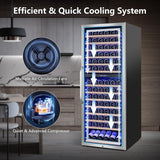 Wine Fridge Freestanding Dual Temperature Zone, Wine Cooler Refrigerator for 154
