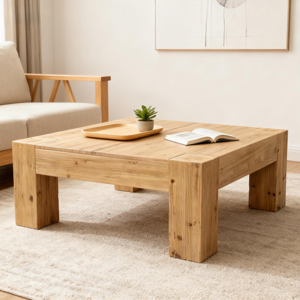 Square Large Coffee Table Mid Century Modern Center Table