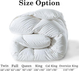 Feather Comforter Oversized King, Filled with Feather and Downfiber, White Duvet Insert