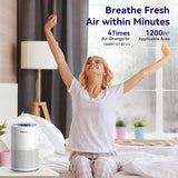 Air Purifiers for Bedroom Home Pets 1200 Ft², H13 True HEPA Air Filter Portable Air Purifier with 12