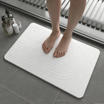 Fast Drying Stone Bath Mats, Diatomaceous Earth Bath Mat, White