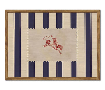 Vintage Western Wall Decor, Striped Rodeo Wall Art Mid Century Southwestern Cowboy Poster Canvas Prints Retro Horse