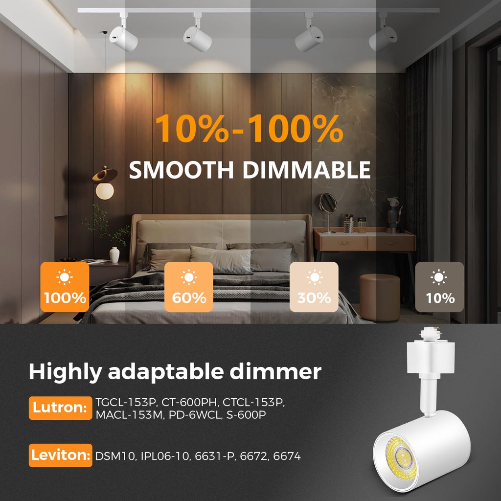 LED Track Lighting Kit with 13FT Rails, 10W White