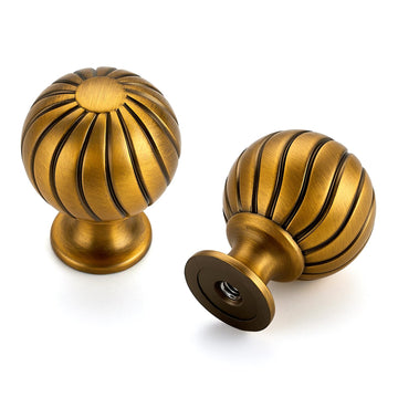 12 Pack Brushed Brass Cabinet Knobs, 1 Inch Round Dresser Drawer Knobs