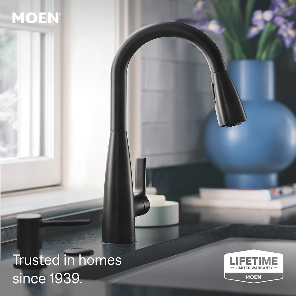 Haelyn Matte Black Kitchen Faucet Featuring Pulldown Sprayer with Power Boost for a Faster Clean, Modern Kitchen