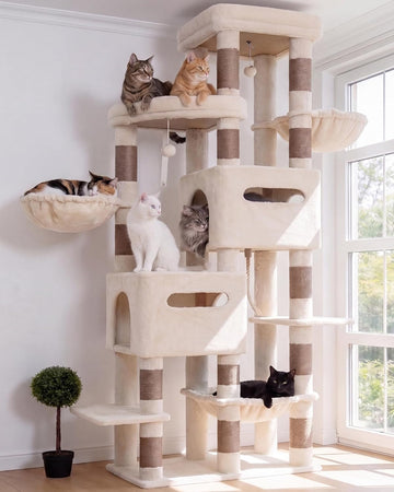 Cat Tree, 74.8'' Spacious & Tall Cat Tower for Large Cats -1