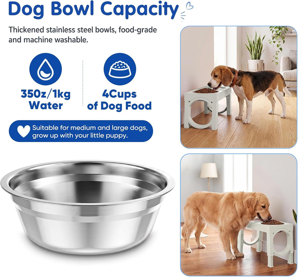 Elevated Dog Bowls Large Breed Raised Dogs Bowl Stand Large/Medium Sized Dog Stainless Steel Food Water Bowl Stands 5