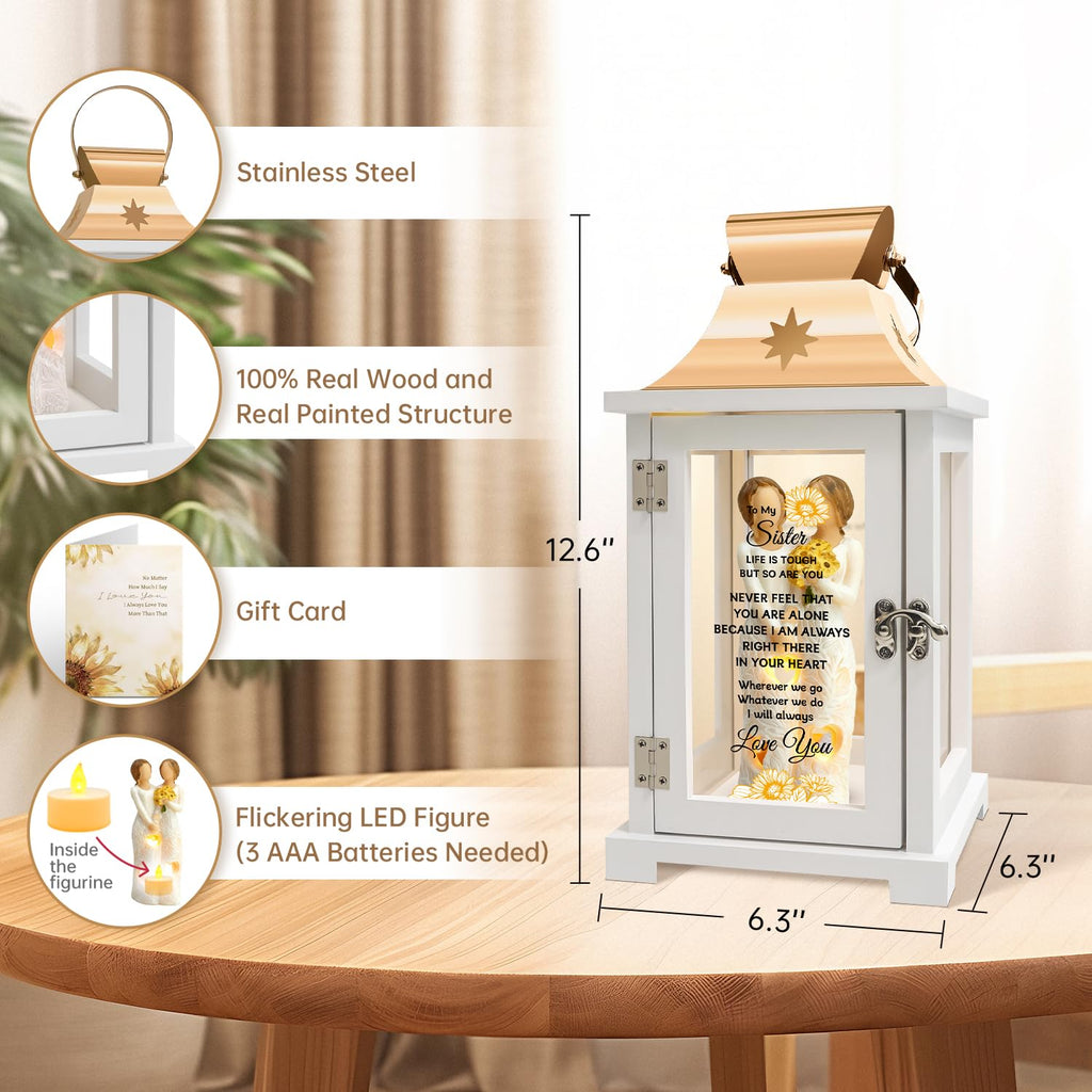Sister Gifts Lantern - Unique Sister Gift Ideas for Mothers Day, Christmas, Thanksgiving