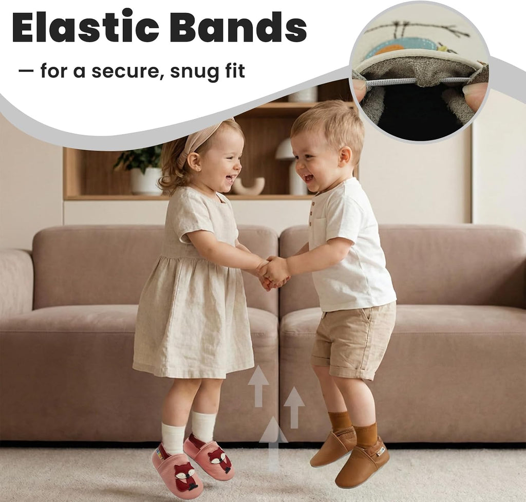 Leather Baby Shoes Soft Sole Baby Moccasins for Boys Girls