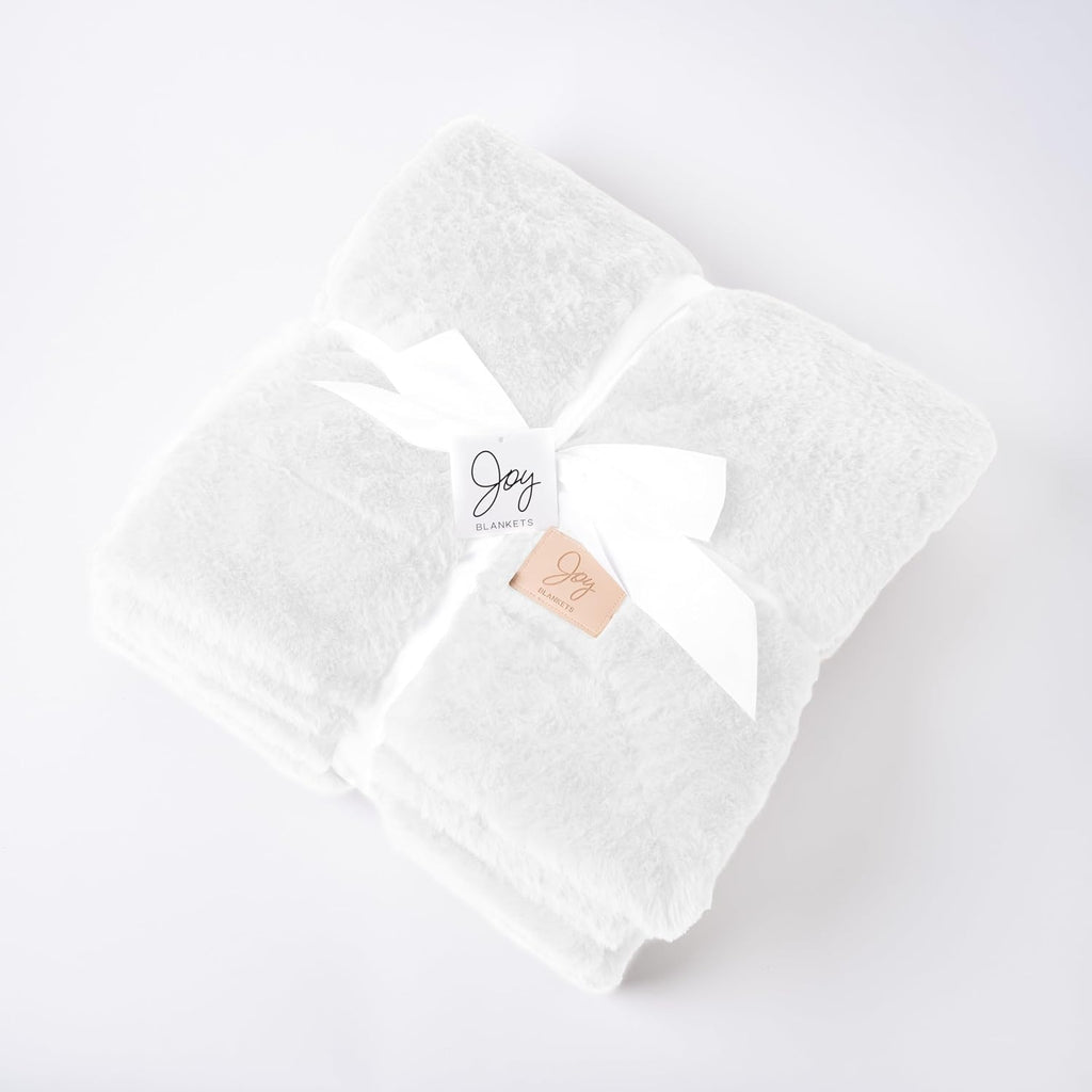 Luxury Large Faux Fur Blanket 60"x80" - Premium Double-Sided Plush Throw for Bed & Couch - Shed-Free, Machine