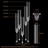 5 Arm Acrylic Candelabra Centerpieces for Tables,4 Sets Clear Candle Holder,Table Decorations,22.8" Tall Candlestick
