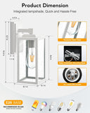 2 Pack Outdoor Light Fixture, White Outside Wall Lighting Lantern, Anti-Rust Porch Lights Outdoor, 100% Aluminum Exterior Lights for House, Patio, Doorway A123-B0C73VWQ33