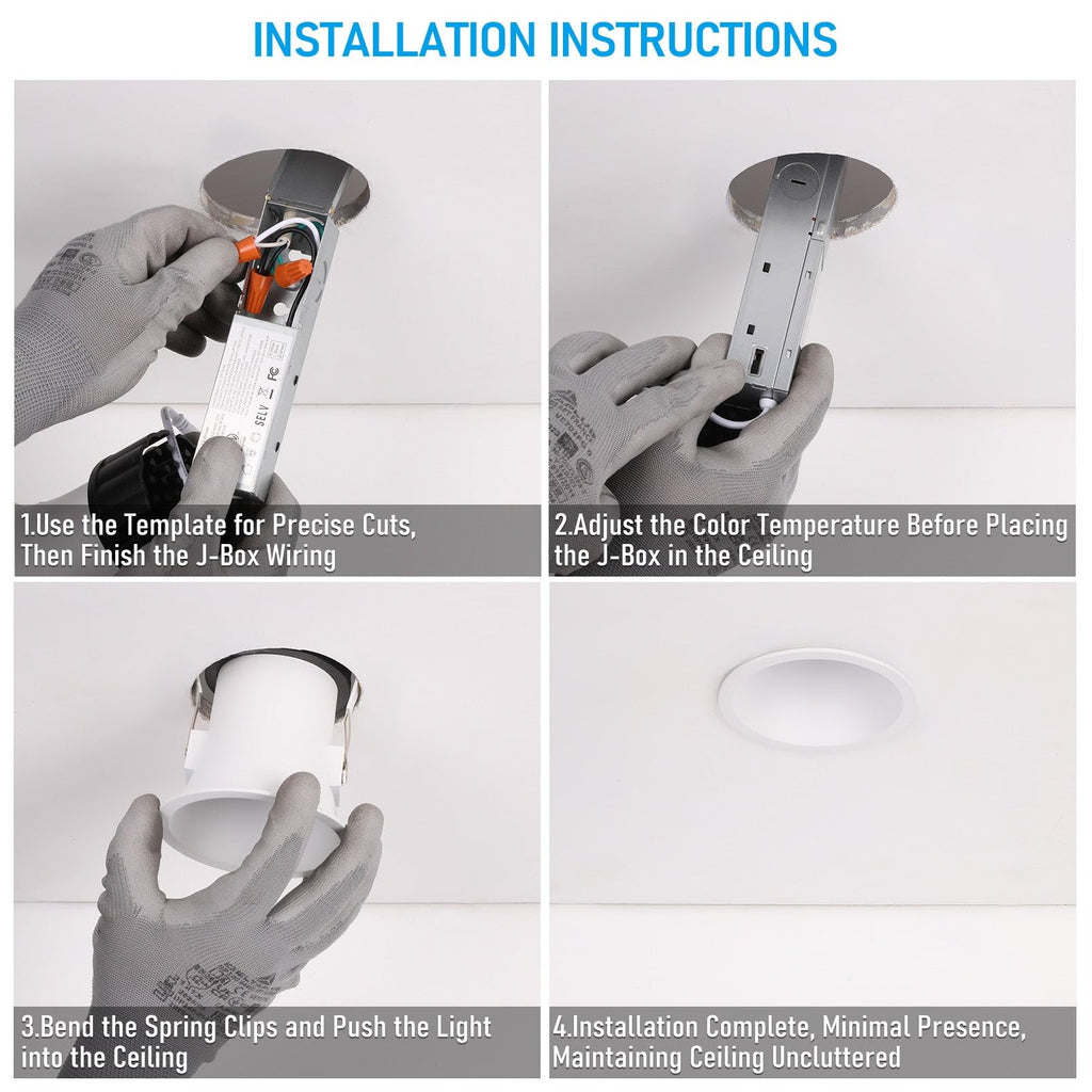 4 Inch Ultra-Deep Anti-Glare LED Recessed Lights 5CCT