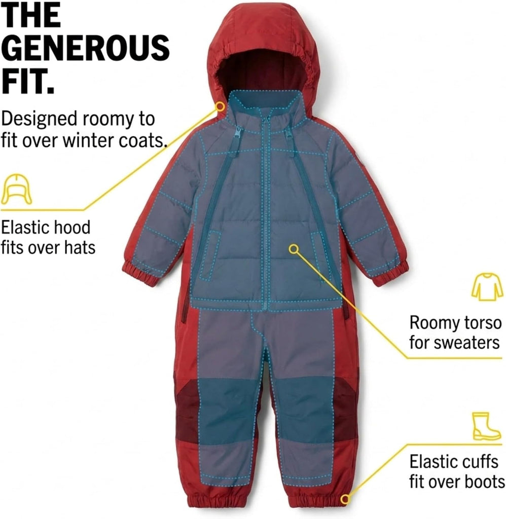 Muddy Buddy Kids Waterproof Rain Suit One-Piece Coverall, Dual Zippers, Sealed Seams, Reinforced Knees - Boys & Girls