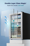 4.5 Cu.ft Beverage Refrigerator and Cooler, 145 Can Mini fridge with Glass Door 