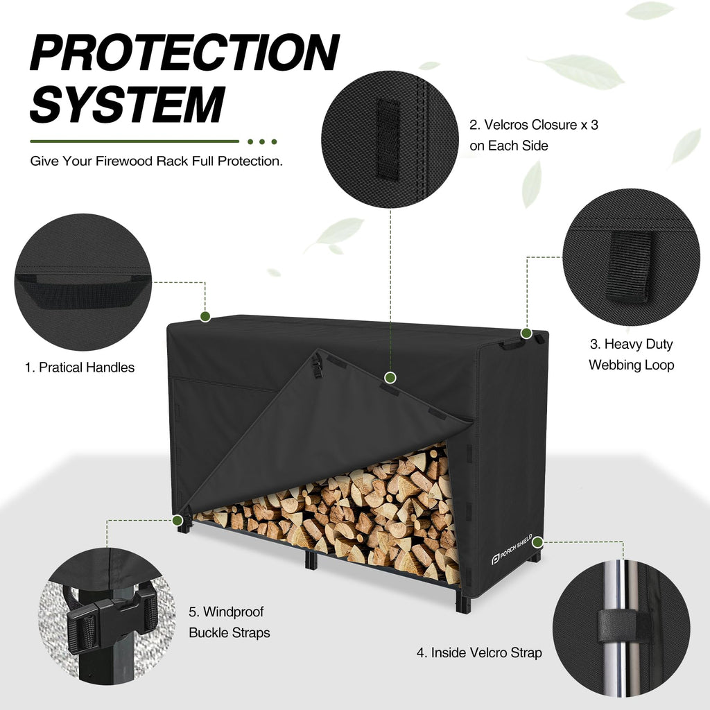 8ft Waterproof Firewood Rack Cover (Cover Only)