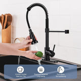 Kitchen Faucets with Pull Down Sprayer Single Handle 1 or 3 Holes Spring Kitchen Sink Faucet with Deck Plate for