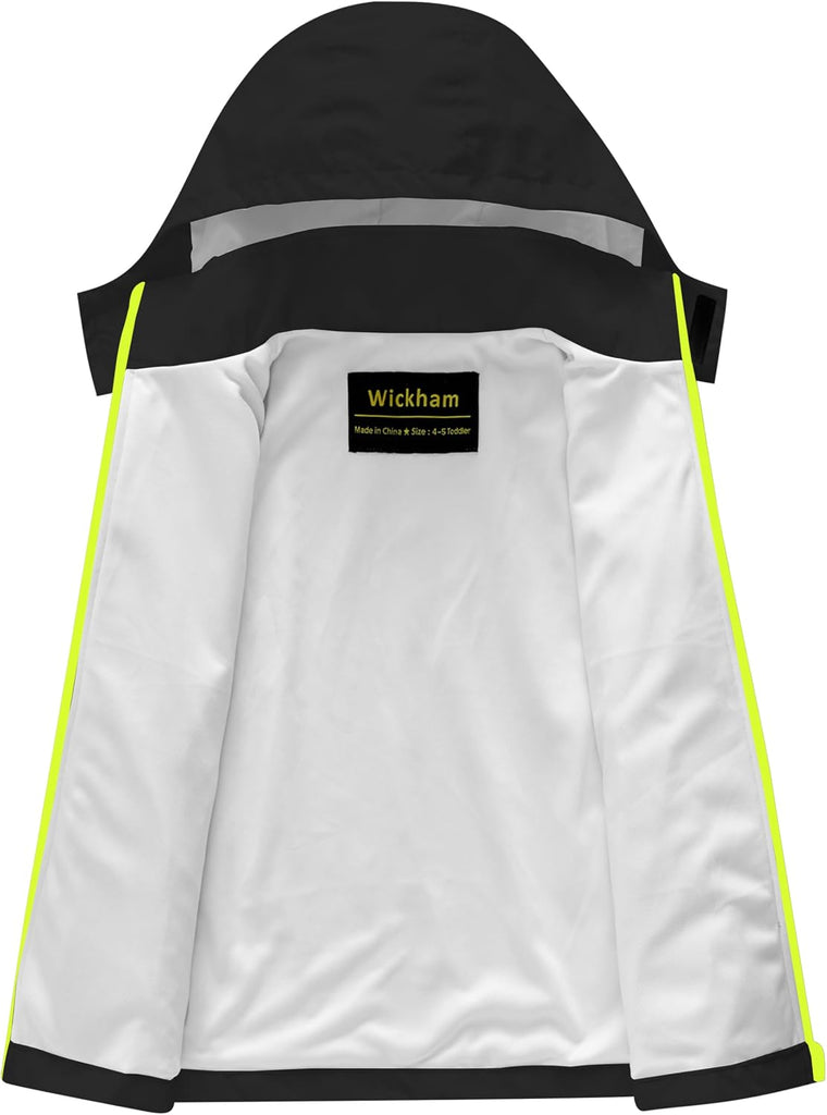 Boys Girls Waterproof Rain Jacket Lightweight Hooded Coat