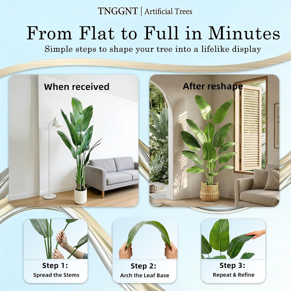 Bird of Paradise Plant:7FT Tall Fake Traveler's Palm Tree
