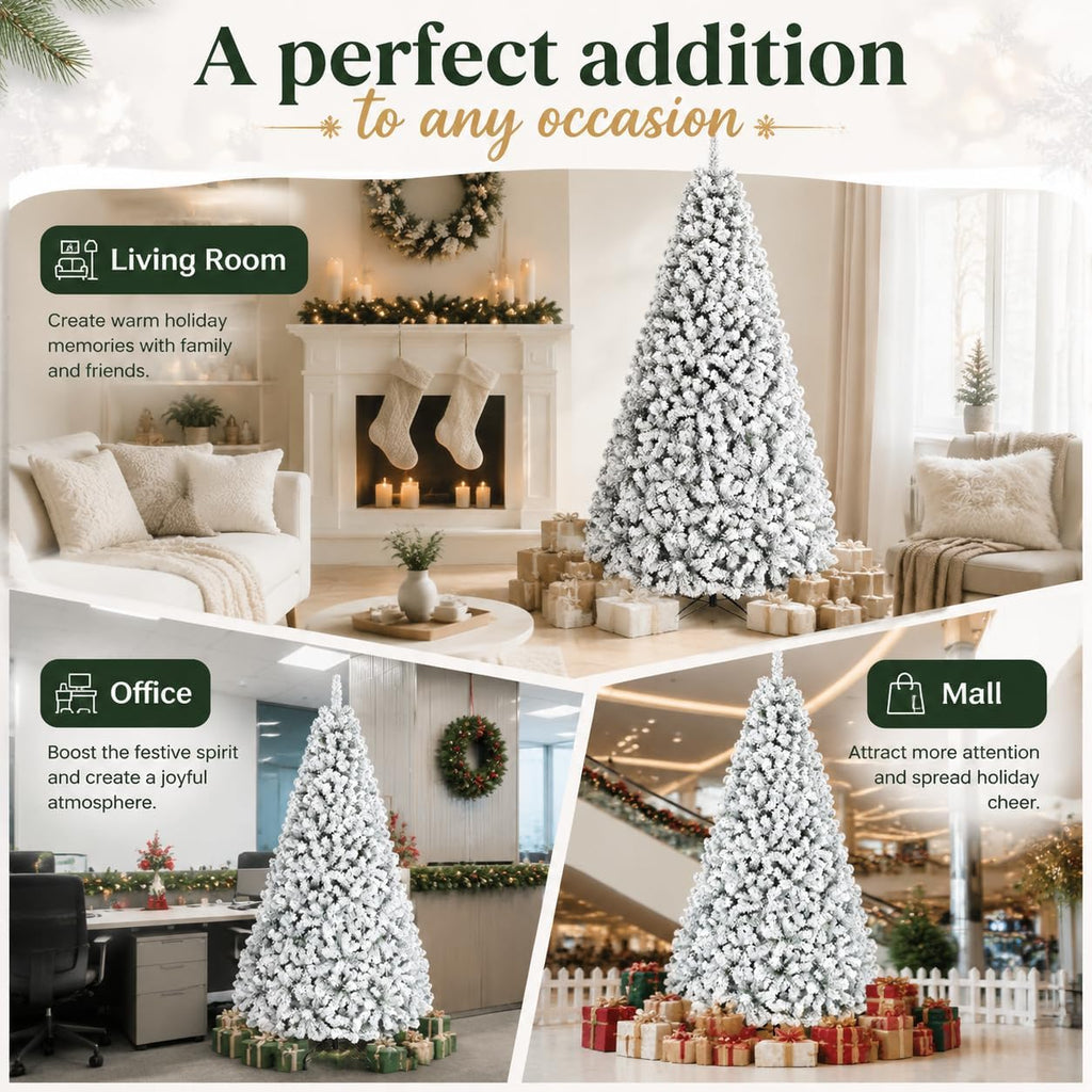 Artificial Christmas Tree, Unlit Snow Flocked