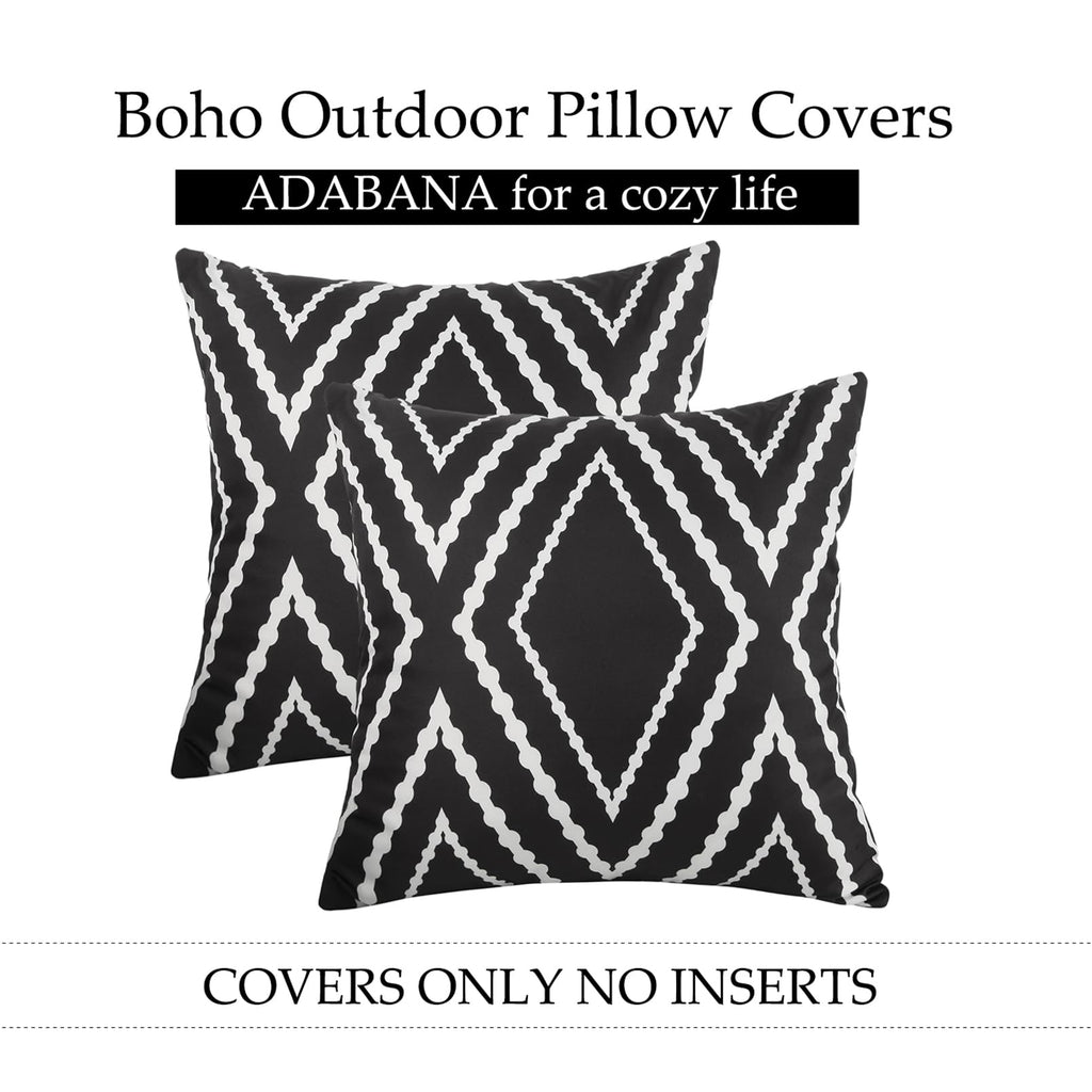 Outdoor Waterproof Pillow Covers 22x22 Black