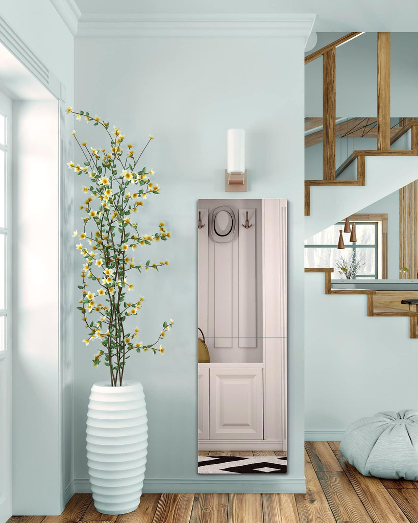 Unbreakable Full Length Wall Mirror, Mirrors, Over The Door Mirror, 2 Pcs 24"x14", Shatterproof Plexiglass Acrylic, Long