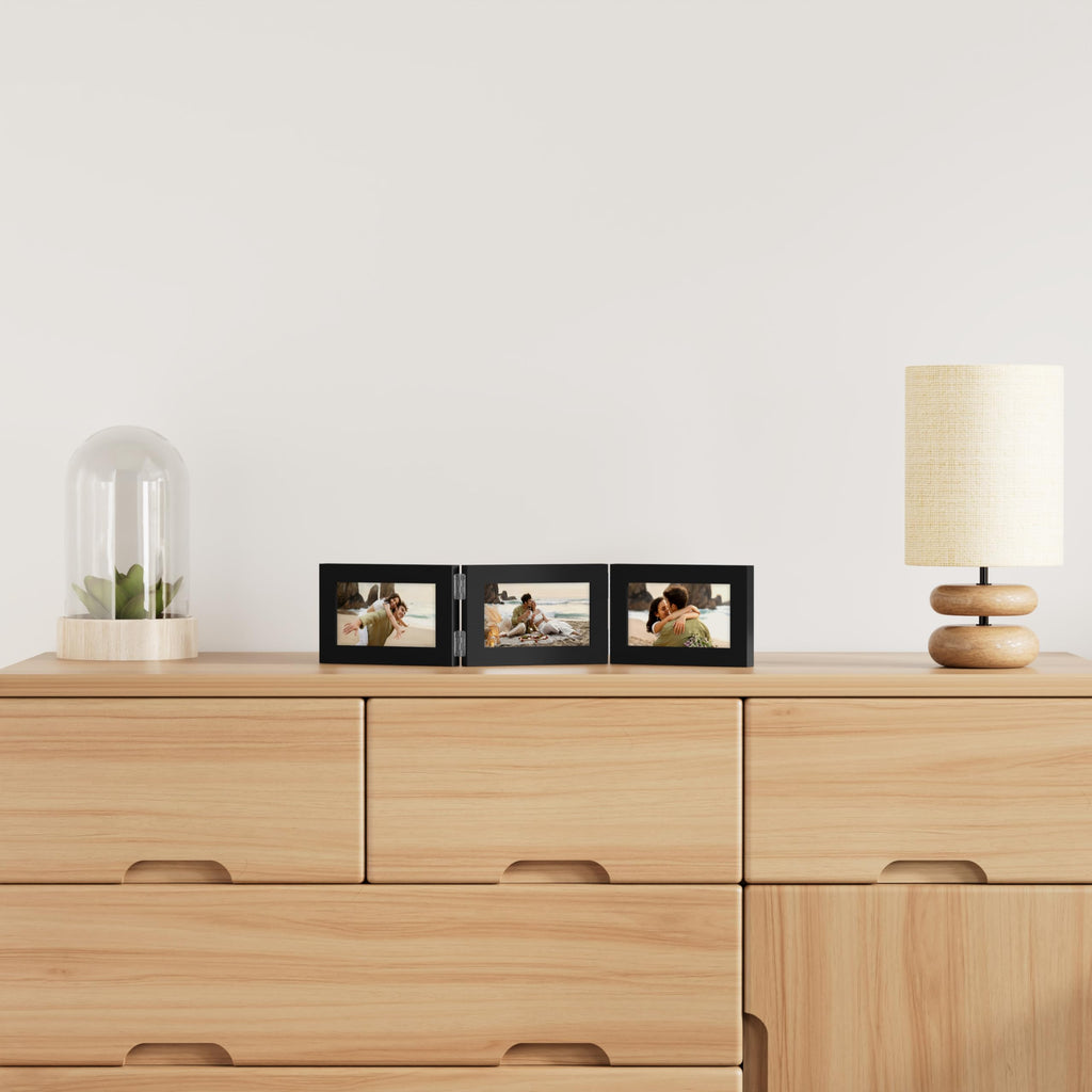 Black Triple 6x4 Picture Frame Horizontal