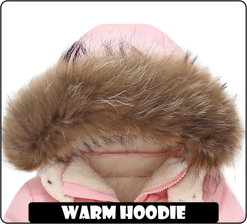 Toddler Winter Coat Baby Jacket Snow Puffer Hoodie Fleece Clothes