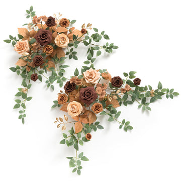 2PCS Artificial Floral Swags, Walnut Brown