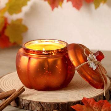 Fall Candle, Cinnamon Pumpkin Spice Candle, 12 oz Pumpkin Shaped Candles