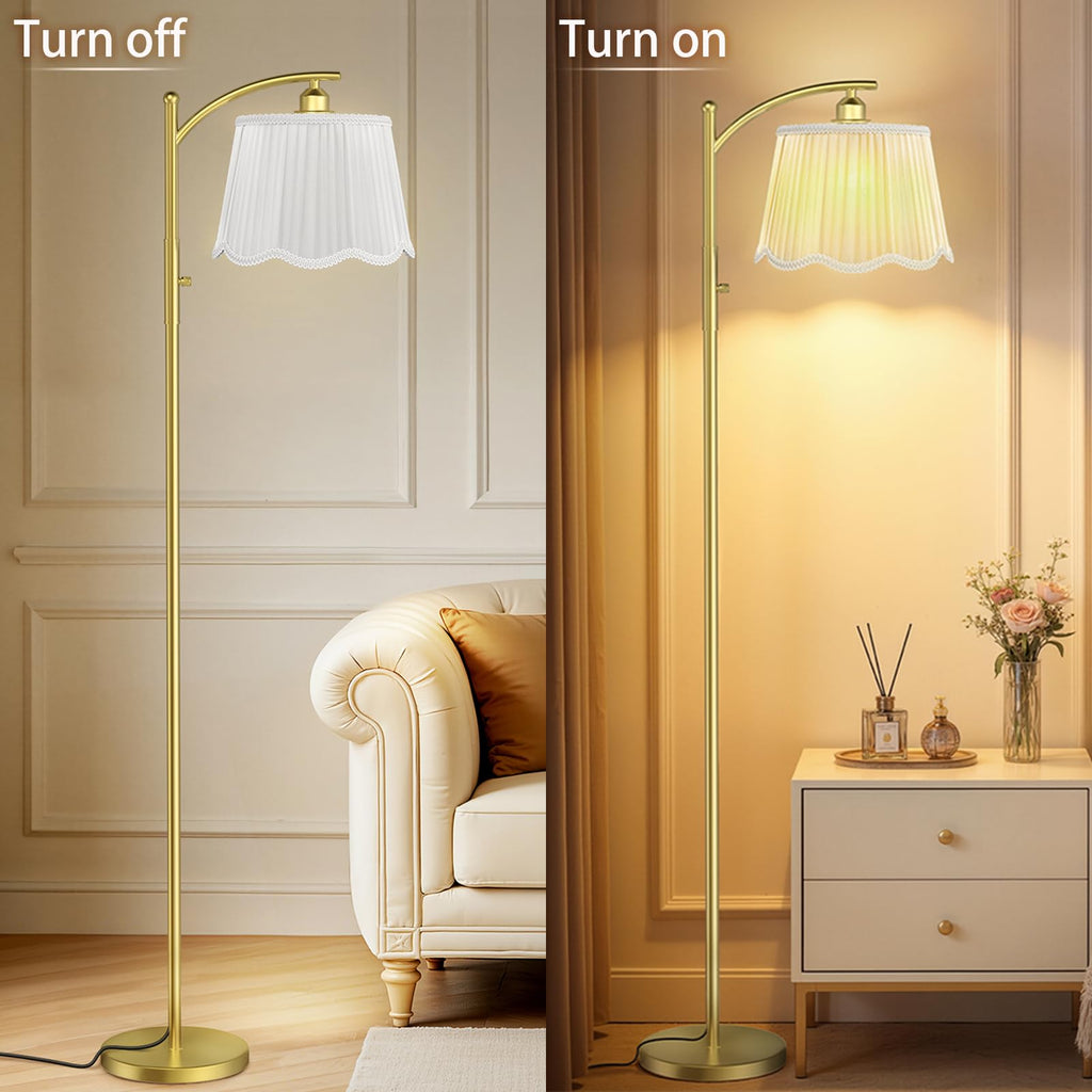 Thickened Gauze Shade Dimmable Arc Floor Lamps