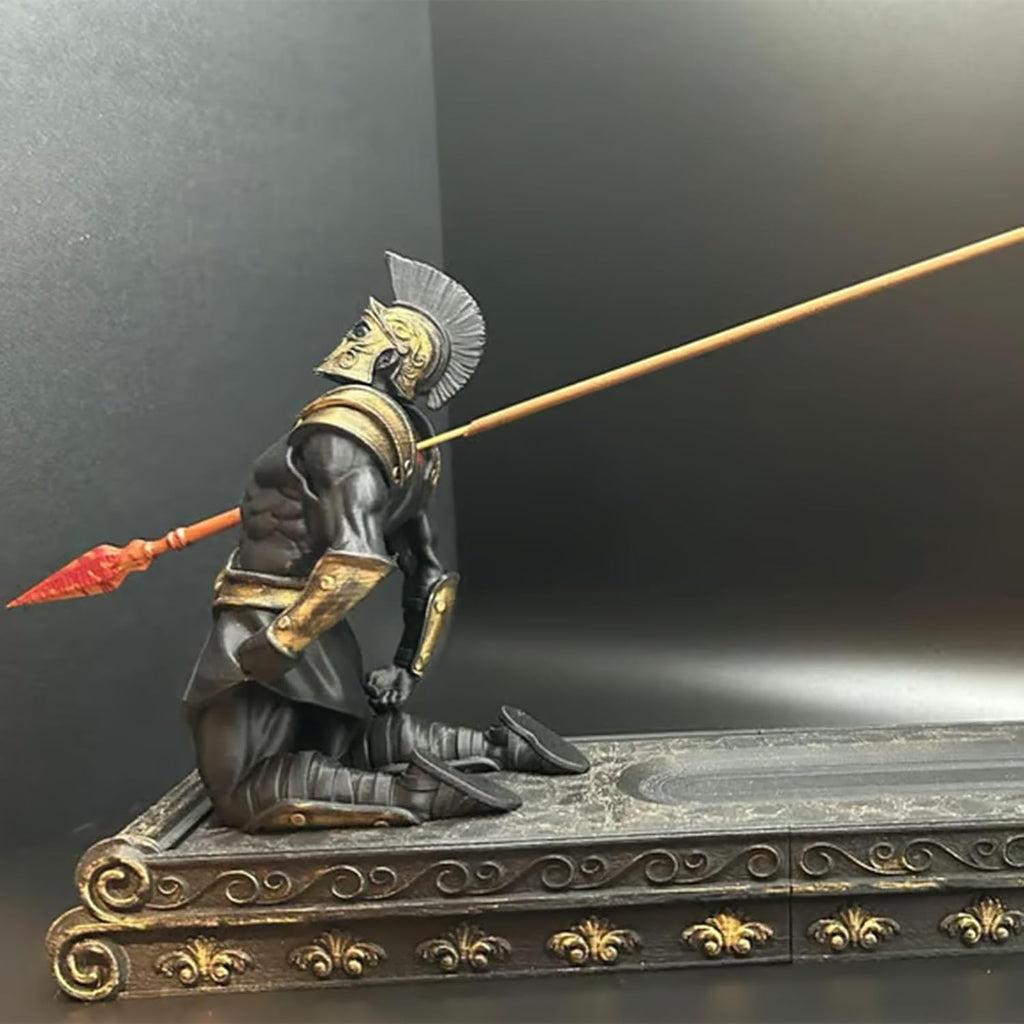 Gladiator Incense Holder - The Fallen Warrior, Funny Incense Burner for Sticks, Indoor/Outdoor Use, Resin Material