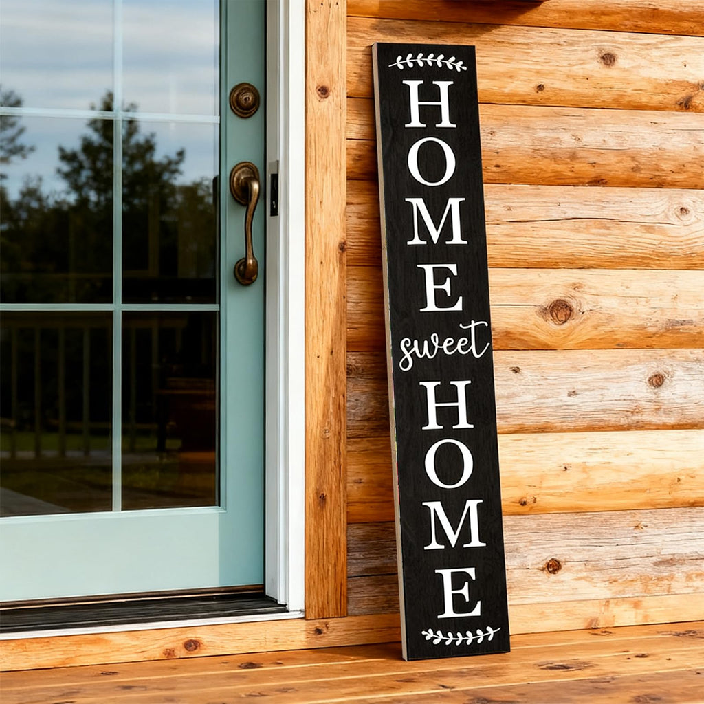 Sweet home wooden porch sign Vertical hanging decorations Welcome sign front door standing Decorative sign 47x7.8Inch