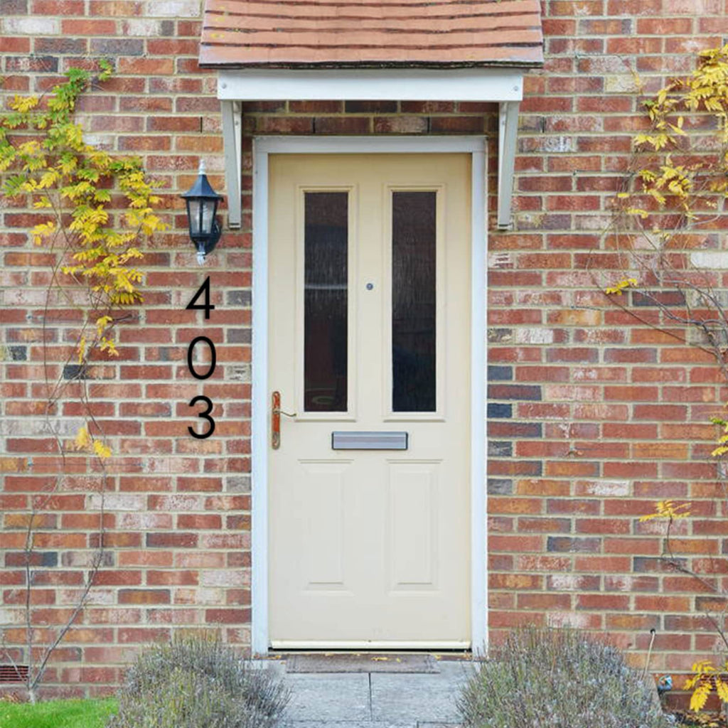 8 Inch Modern House Numbers - Black Metal Large Address Numbers, Floating Flush Mount Aluminum