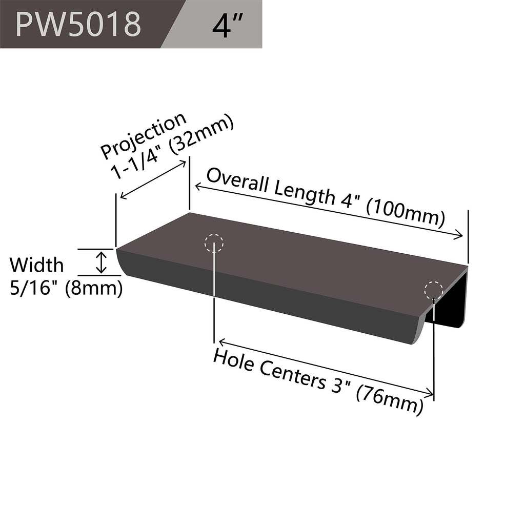 Cabinets Drawers Edge Pulls - 10-Pack, 4" Overall Length, Brushed Nickel, Concealed Tab Pulls Garage Cabinet Drawers