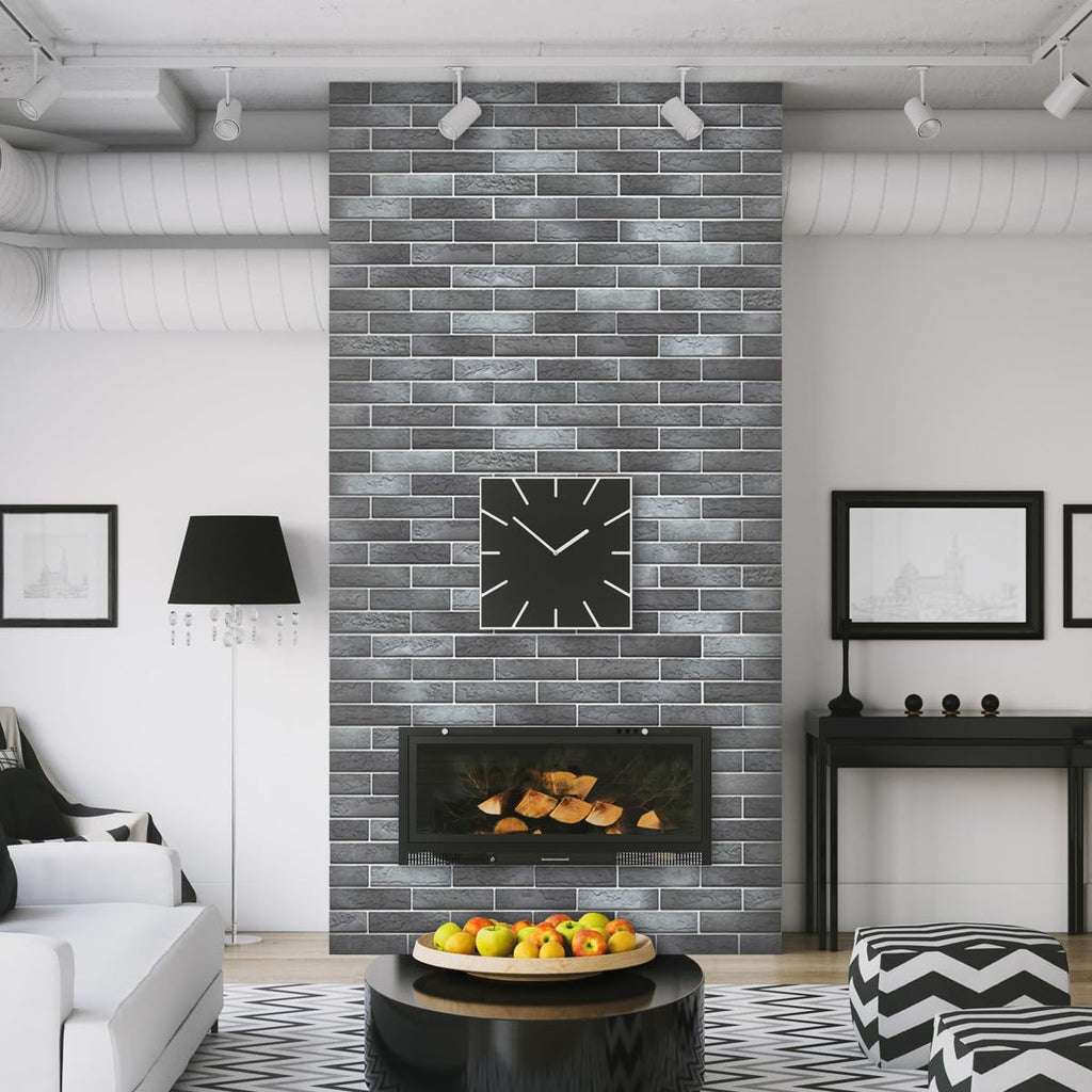 100 Whitewash Grey Faux Brick Wall Tiles, 3D Thin Brick Veneers, Fireplace and Fence Wall Panels (14.2 sq ft)