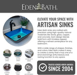 Eden Bath Brown Frosted Round Glass Sink Bowl Bathroom Vessel Sink for Vanity Top