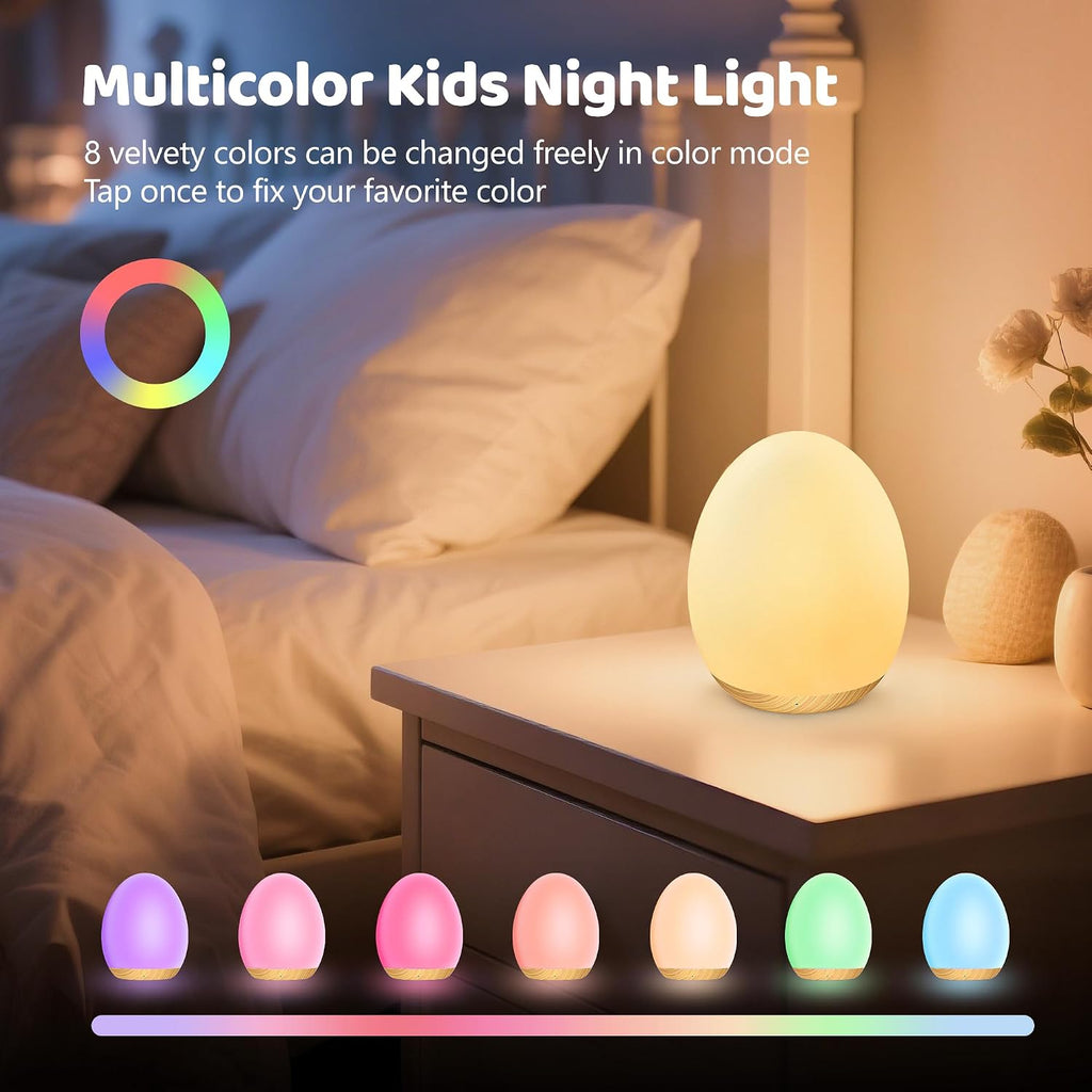 Night Light for Kids, 7 Colors Changing Egg Light