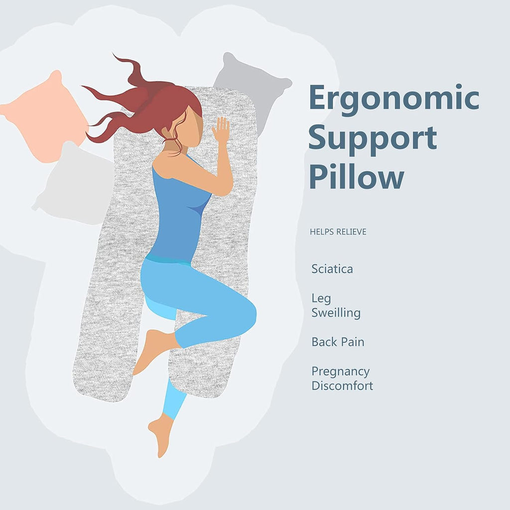 Pregnancy Pillow, U-Shaped Full Body Maternity Pillow with Removable Pillowcase, Prone Pillow Support for Back, Legs
