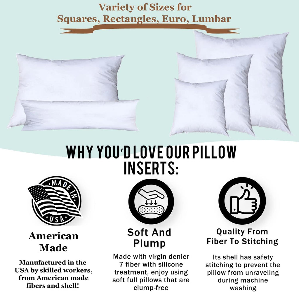 Premium Polyester Pillow Insert - 20x20 Soft Decorative Pillow