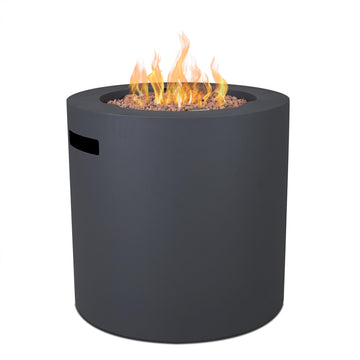 Aegean 24" Round Propane Gas Fire Pit Table with Hidden Tank, 50, 000 BTU, Powder-Coated Steel, Push-Button Ignition