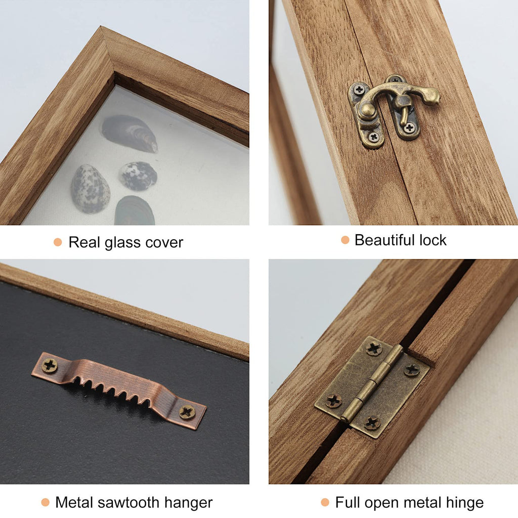 Large Shadow Box 13x16 Display Case Wood Picture Frame Carbonized