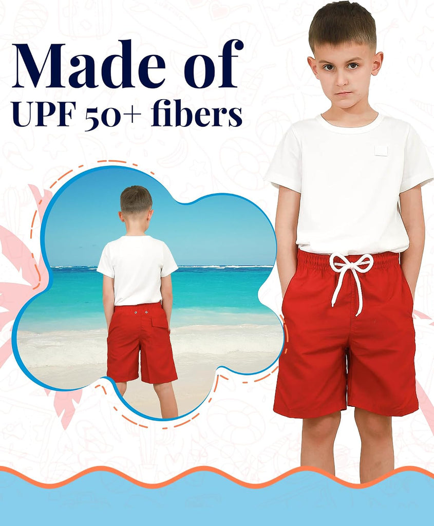 Boys' Swim Trunks Quick Dry Board Shorts with Mesh Liner, /20
